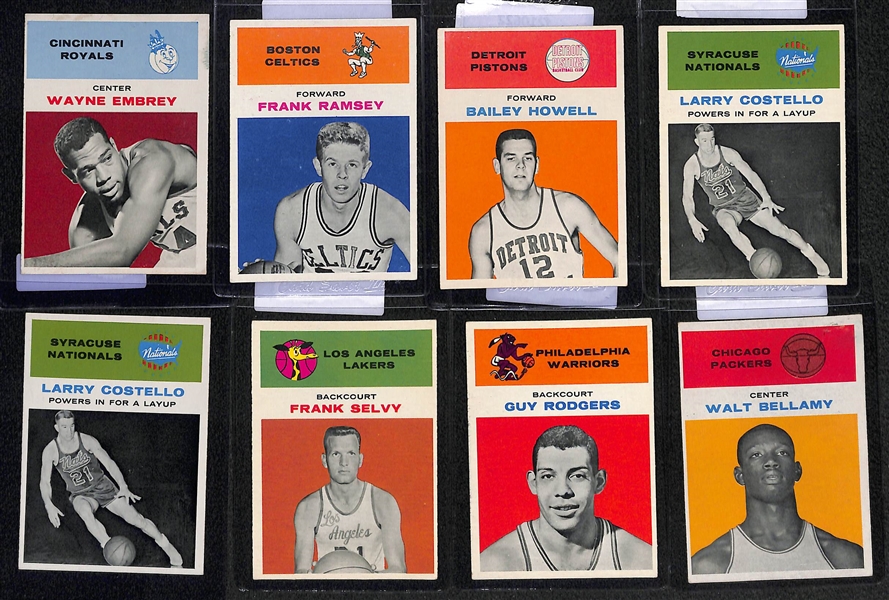 Lot of (8) 1961-62 Fleer Basketball Cards 